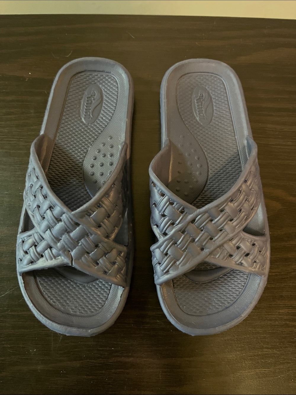 Dark blue kauai Woven Slide Sandals